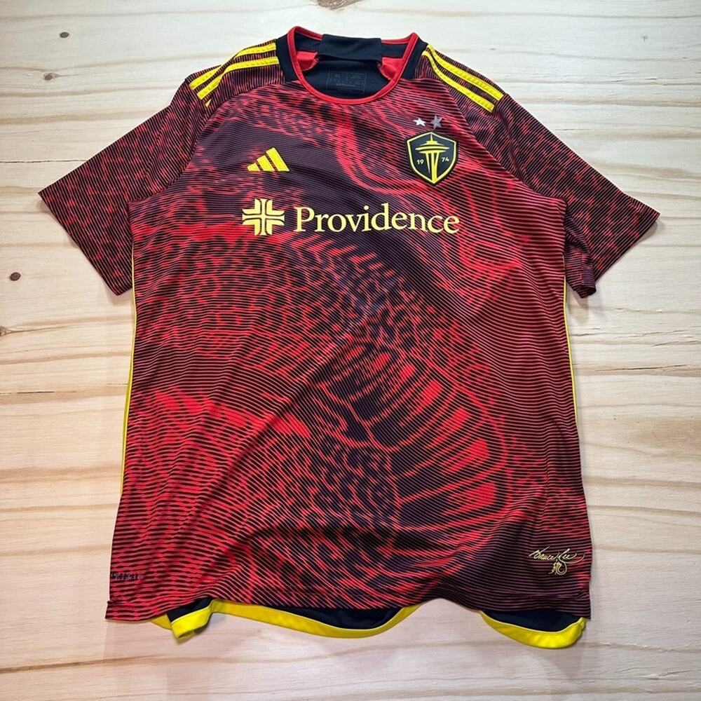 Adidas Seattle Sounders Bruce Lee Authentic 23/24 MLS Red Soccer Jersey Mens XL